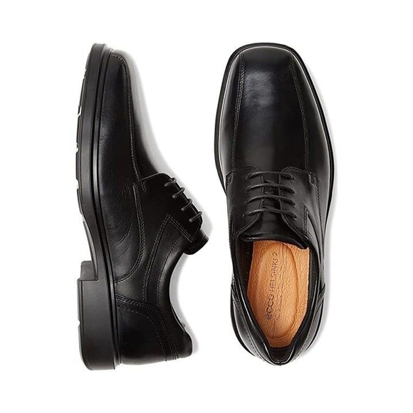 Ecco Helsinki Bike Toe Tie Oxfords Leather Dress Shoe EU Size 43 - Picture 1 of 6